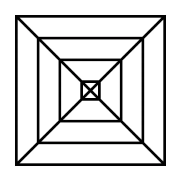 Radar Quadrat-Diagramm Spider, Radar-Diagramm-Vorlage mit leerem Quadrat 4S — Stockvektor