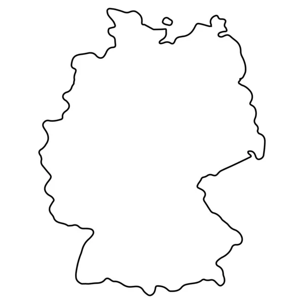 Mapa de Alemania, fronteras geográficas del país deutschland, tierra deutsch — Vector de stock