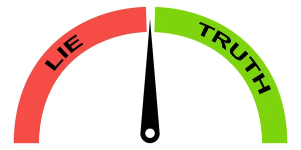 Detector de mentiras, icono de calibre, poder del polígrafo de desinformación de la verdad — Archivo Imágenes Vectoriales