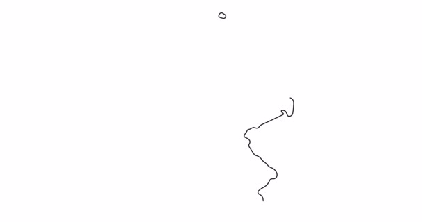 Fronteiras desenho esboço mapa da Alemanha, fronteiras geográficas do país deutschland, terra deutsch — Vídeo de Stock