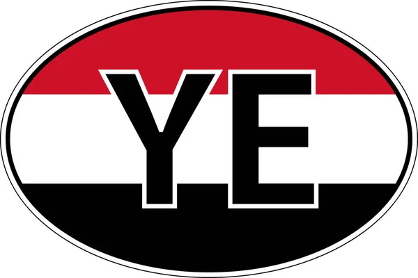 Yemen YE flag label sticker car, international license plate — стоковий вектор