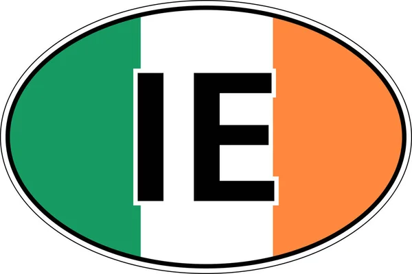 Ireland IE flag label sticker on car, international license plate — стоковий вектор