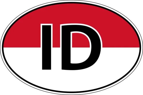 Республика Индонезия ID наклейка знак автомобиля, международный номерной знак — стоковый вектор