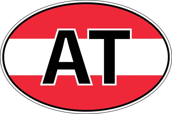 Oostenrijk AT-markering sticker op auto, internationaal kenteken — Stockvector