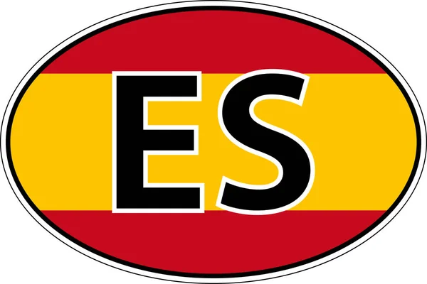 Kingdom Spain ES flag label sticker car, international license plate — 图库矢量图片