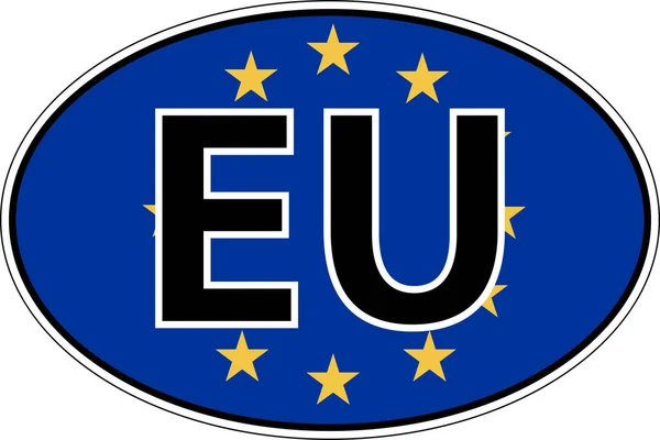 European Union, Europa EU flag label sticker car, license plate — Stockvektor