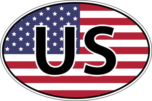 Amerika Birleşik Devletleri ABD bayrak etiketli araba — Stok Vektör