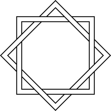 Birbirine kenetlenmiş kare elmas dövme, kenar kare dolgulu eşkenar dörtgen dövme.
