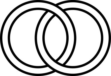 Birbirine kenetlenmiş daireler simgesi işaret halkaları. Çember, yüzük düğünü.