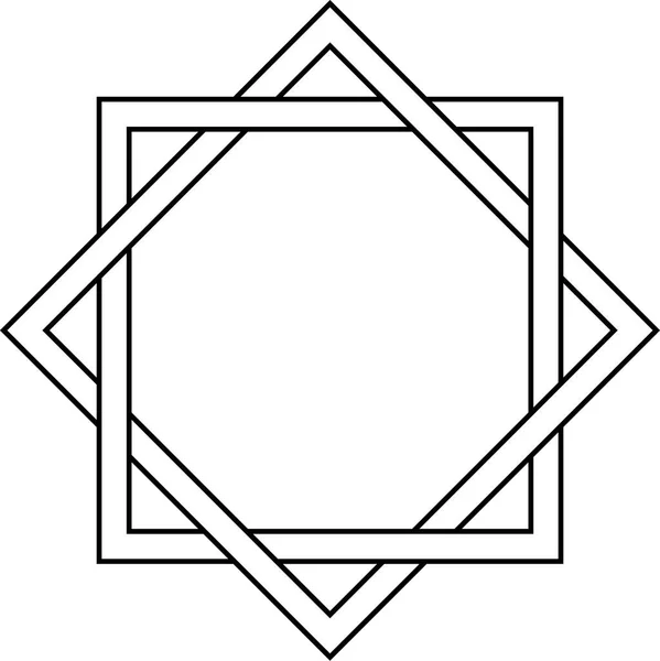 Interlocking Quadrat Diamant Tätowierung Seite Quadrat Durchdrungen Seiten Rhombus Tätowierung — Stockvektor