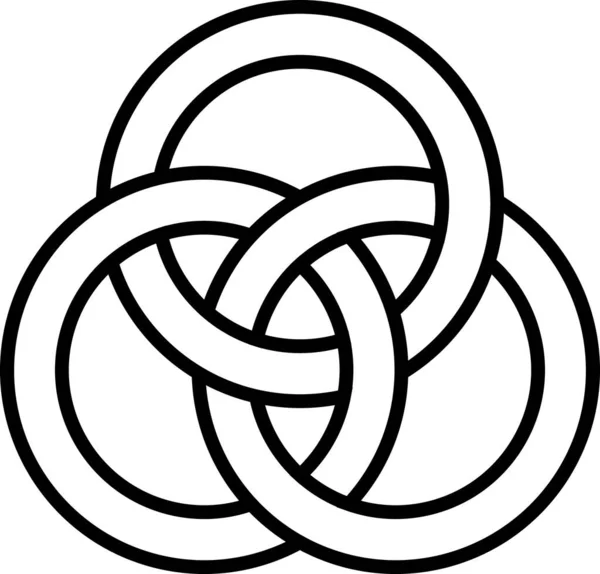 Verbundene Kreis Logo Konzept Drei Verbundene Ringe Vektor Abbildung — Stockvektor