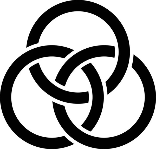 Concepto Logotipo Círculo Interconectado Tres Anillos Conectados Vector Ilustración — Vector de stock