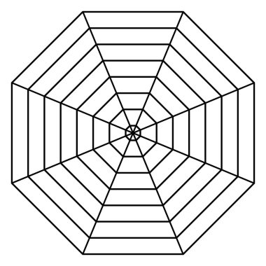 Octagon 8 spider grid pattern radar Template 8S spider diagram