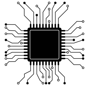 Motherboard chip central processing unit symbol, cpu digital high technology