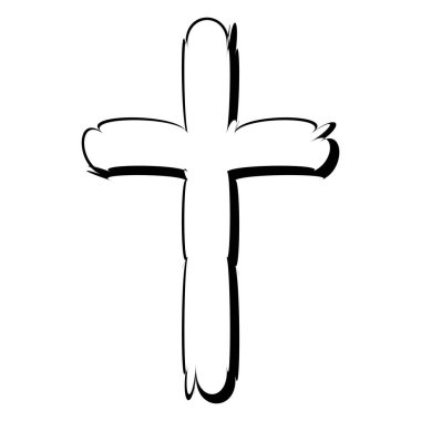 Cross doodle sketch christian faith bible catholic religious symbol