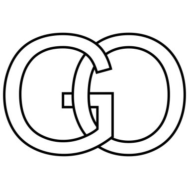 Logo işareti git og simgesi, nft birbirine karışmış harfler g o