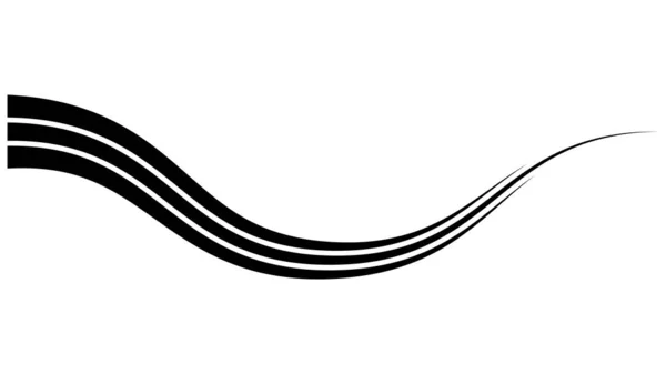 Τριπλή Περιέλιξη Κυρτή Γραμμή Καλλιγραφία Squiggle Doodle Δρόμο — Διανυσματικό Αρχείο