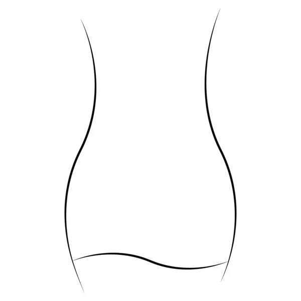Contours Taille Féminine Hanches Robe Taille Mince Icône Alimentation Ajustement — Image vectorielle