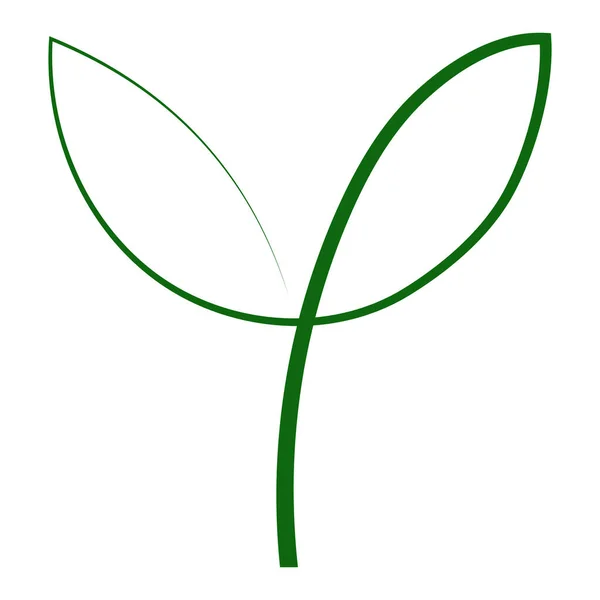 Логотип Растения Одна Строка Оставляет Травяной Медицины Знак Лечения — стоковый вектор