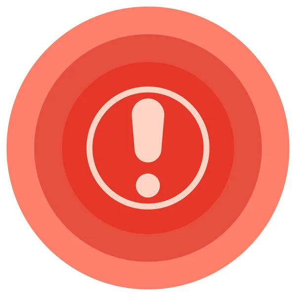 赤い円の危険な重要な場所記号の感嘆符ポイント — ストックベクタ