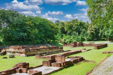 Excavated brick temple ruin in Wiang Kum Kam archaeological site, Chiang Mai, Thailand.