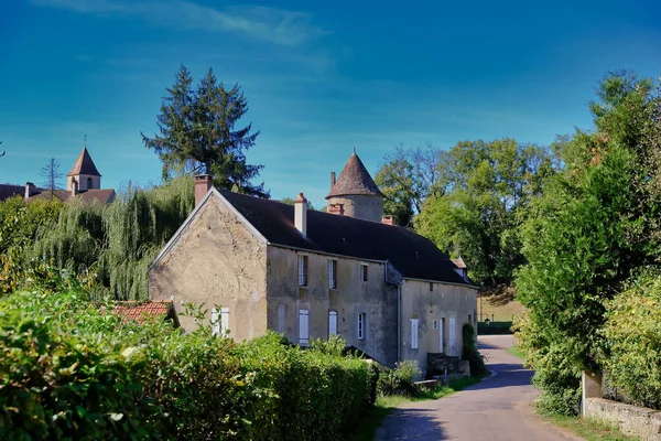 Aldeia Idílica Domecy Sur Cure Departamento Yonne Morvan Borgonha França — Fotografia de Stock