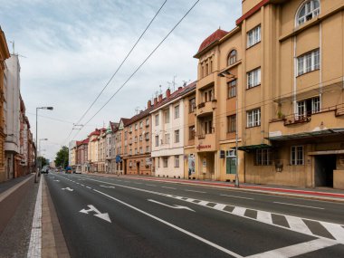 Hradec Kralove, Czech Republic - 20 August 2022: casual view on the street and architecture of the city at summer