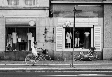 Hradec Kralove, Czech Republic - 20 August 2022: casual view on the street and architecture of the city at summer