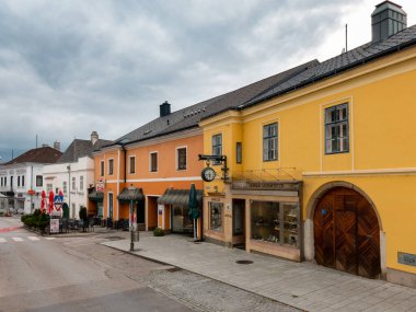 Neulengbach, Austria - 21 August 2022: casual view on the street and architecture of the city at the summer