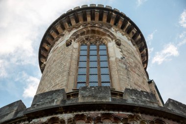 Avusturya 'da sonbaharda Laxenburg park elementleri ve bitkileri, manzara ve mimarisi