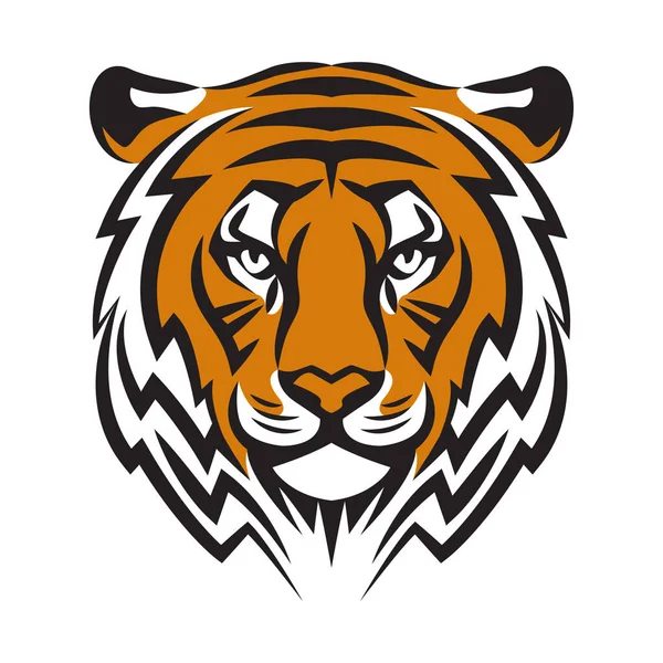 虎の頭 ベクトルイラスト 2022年の象徴である虎の頭を持つ様式化されたロゴ スポーツマスコット 捕食者の線形シルエット — ストック写真