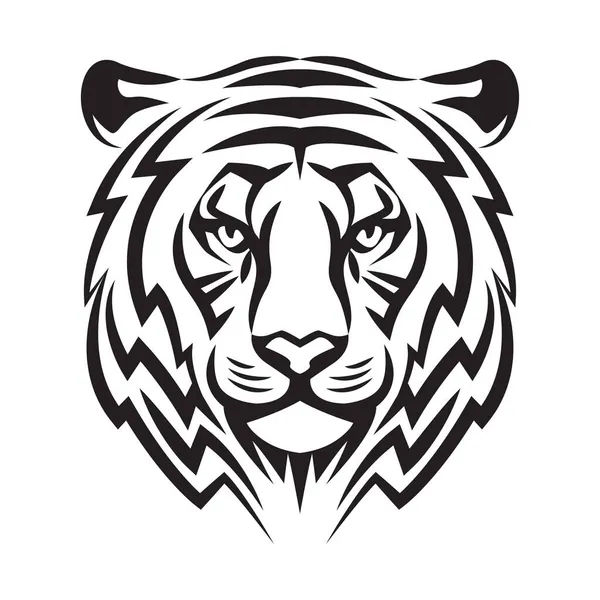 Tiger Head Vector Illustration Stylized Logo Tiger Head Symbol Year — Stock Photo, Image