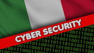 Ülke bayrağı ve güvenlik kavramına sahip siber güvenlik harfleri