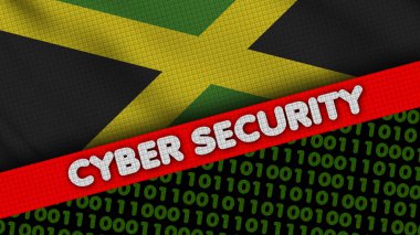 Ülke bayrağı ve güvenlik kavramına sahip siber güvenlik harfleri