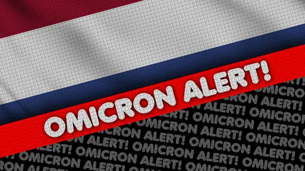 オミクロン警告レタリング国家旗Covidコンセプト — ストック写真