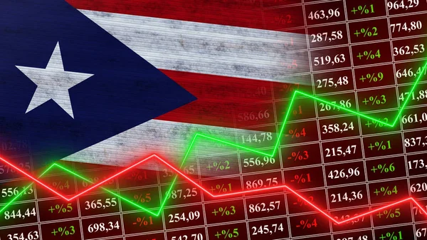 Σημαία Πουέρτο Ρίκο Οικονομικά Χρηματοοικονομικό Διάγραμμα Χρηματιστήριο Διάγραμμα Χρηματιστηρίου Δείκτες — Φωτογραφία Αρχείου