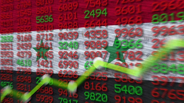 Syrian Flag Financial Chart Finance Graph Stock Market Stock Exchange — стокове фото