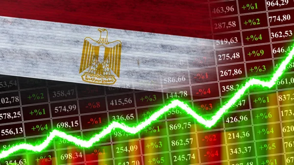 Egypt Flag Financial Chart Finance Graph Stock Market Stock Exchange — стокове фото