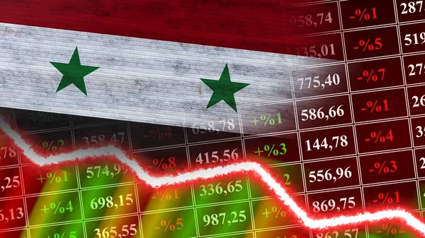 Syrian Flag Finance Graph Financial Chart Stock Market Stock Exchange — стокове фото