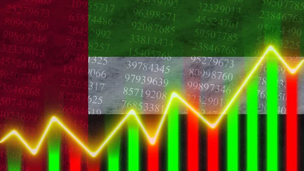 United Arab Emirates Flag Financial Chart Finance Graph Stock Market — Stockfoto