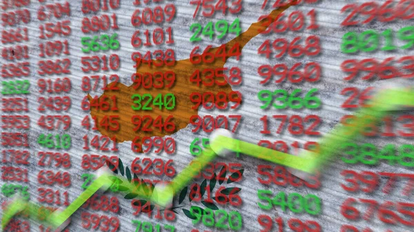 Cyprus Flag Financial Chart Finance Graph Stock Market Stock Exchange — Stockfoto