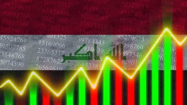 Iraq Flag Financial Chart Finance Graph Stock Market Stock Exchange — стокове фото