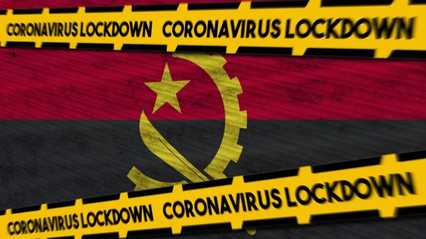 Bandeira Angola Coronavirus Covid Tranca Nova Variante Coronavirus Título Ilustração — Fotografia de Stock