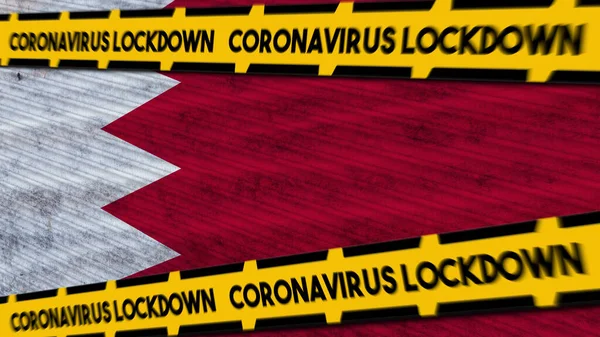 Бахрейнский Флаг Коронавирус Covid Lockdown New Coronavirus Variant Title Illustration — стоковое фото