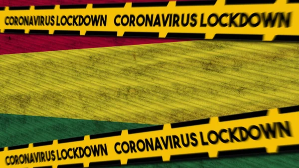 Флаг Боливии Коронавирус Covid Lockdown New Coronavirus Variant Title Illustration — стоковое фото