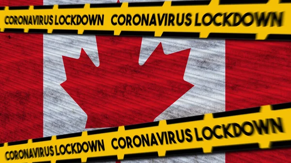 Флаг Канады Коронавирус Covid Lockdown New Coronavirus Variant Title Illustration — стоковое фото