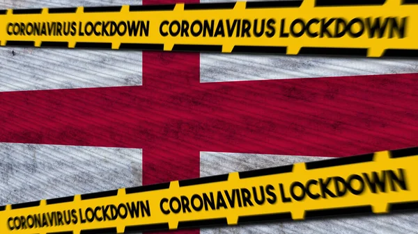 Флаг Англии Коронавирус Covid Lockdown New Coronavirus Variant Title Illustration — стоковое фото