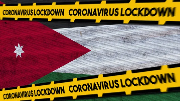 Jordan Flag Coronavirus Covid Lockdown Nuova Variante Coronavirus Titolo Illustrazione — Foto Stock