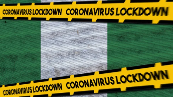 Nigeria Bandiera Coronavirus Covid Lockdown Nuova Variante Coronavirus Titolo Illustrazione — Foto Stock