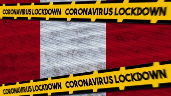 Bandeira Peru Coronavirus Covid Bloqueio Nova Variante Coronavirus Título Ilustração — Fotografia de Stock